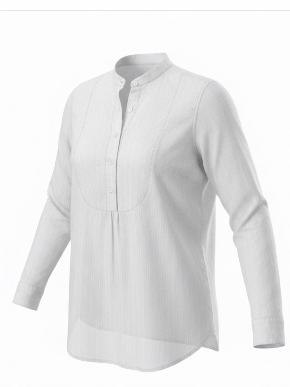Ralph Lauren White Long-Sleeve Button Tunic Blouse